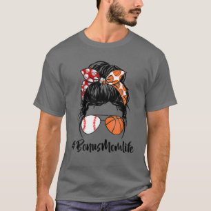 T-shirt Bonus Maman Vie Baseball Basket Basket Bonus Maman