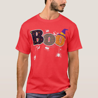T-shirt Boo Avec Araignées Et Sorcière Casquette Garçons E