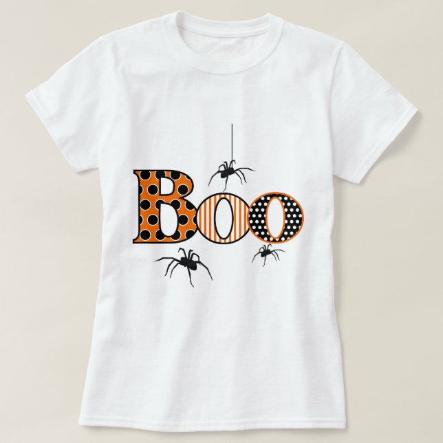 T-shirt BOO avec Araignées Halloween (Design devant)