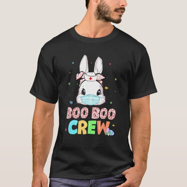 T-shirt Boo Boo Crew Bunny Nurse Rabbit de Pâques Masque v (Devant)