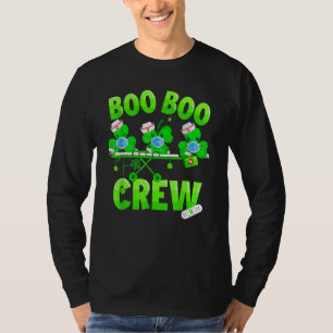 T-shirt Boo Boo Crew Nurse St Patrick's Day Shamrock Face