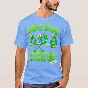 T-shirt Boo Boo Crew Nurse St Patrick's Day Shamrock Face