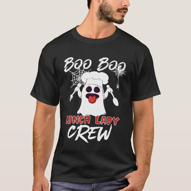 T-shirt Boo Boo Déjeuner Lady Crew Chef Boo Halloween (Devant)