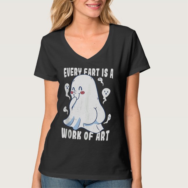 T-shirt Boo Cute ghost Every fart is a work of art Tank To (Devant)
