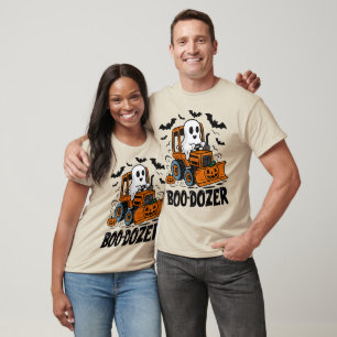 T-shirt Boo-Dozer Halloween Citrouille fantôme de construc