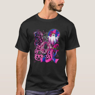 T-shirt Boo Drôle Citrouille Fantôme rose Ruban Halloween 