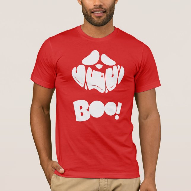 T-shirt Boo Éffrayant visage Halloween pour les hommes (Devant)