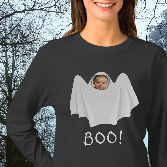 T-shirt BOO ! fantôme photo personnalisé éffrayant effroi  (Créateur téléchargé)