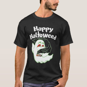 T-shirt Boo Ghost Fumer Mauvaise Herbe Halloweed Happy Hal