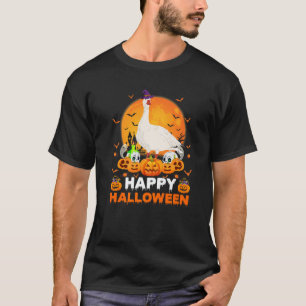 T-shirt Boo Ghost Scary Citrouille Lune Sorcière Goose Hal