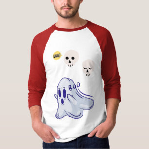 T-shirt Boo Ghost UK 31 Éffrayant USA Crâne Octobre Hallow