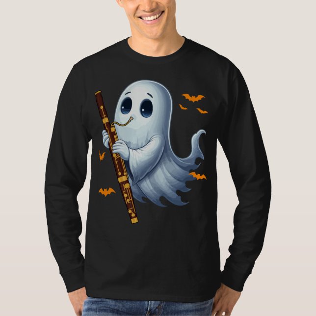 T-shirt Boo Ghoul Playing Bassoon Halloween Musical Instru (Devant)