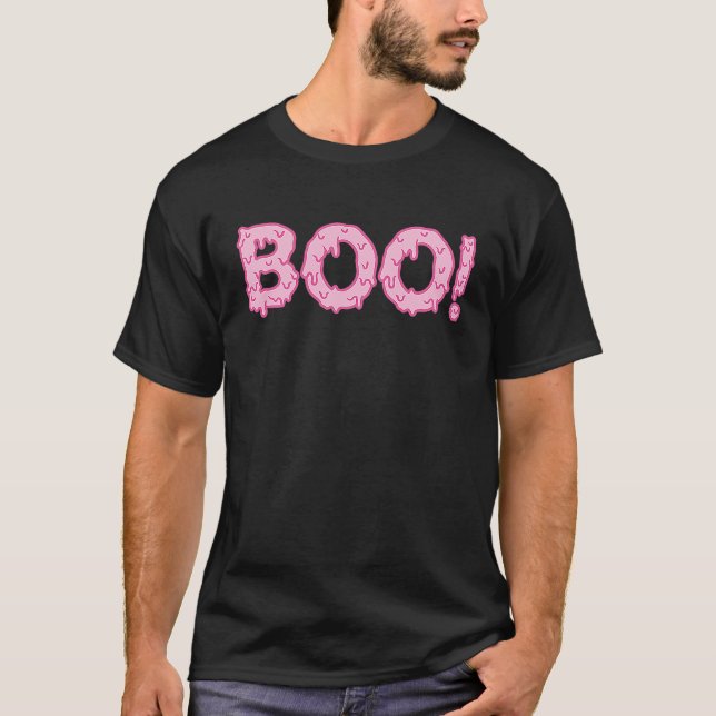 T-shirt Boo Halloween Pink (Devant)