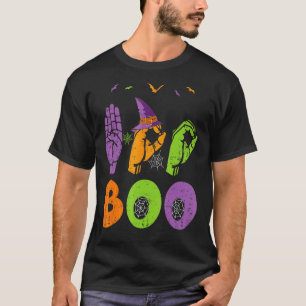 T-shirt Boo Hands American Sign Language Pride ASL Hallowe