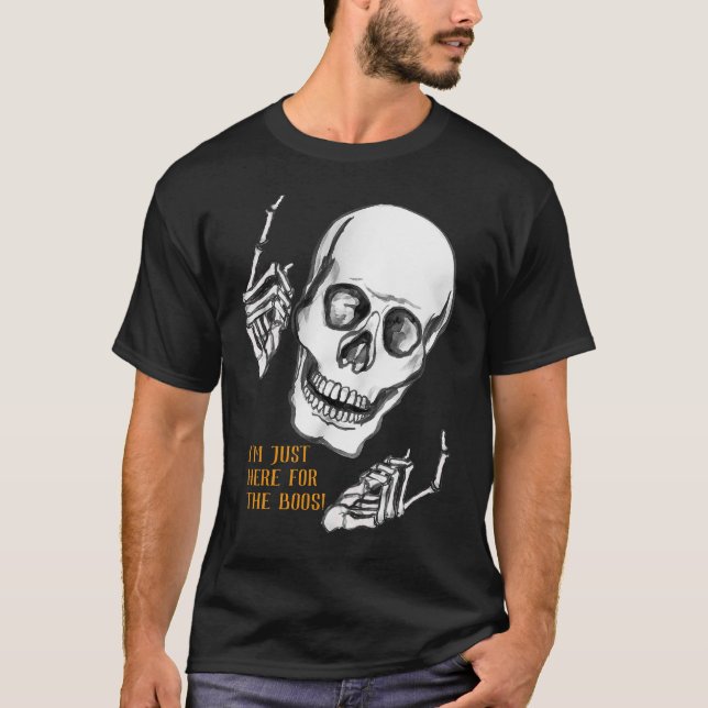 T-shirt Boo Happy Halloween Funny Skull plaisanter (Devant)