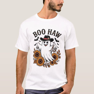 T-shirt Boo Haw Cowboy Fantôme Tournesols Chauves-souris H