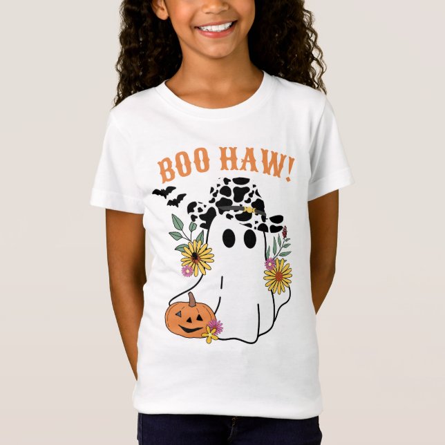 T-Shirt Boo Haw fall Halloween western cowboy fantôme (Devant)