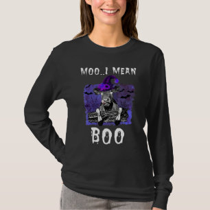 T-shirt Boo Heifer Moo Je Veux Dire Halloween Witch Spider