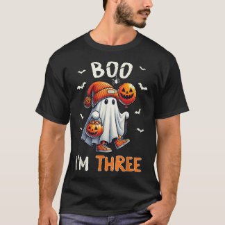 T-shirt Boo Je Suis Trois Fantôme 3E Anniversaire Hallowee