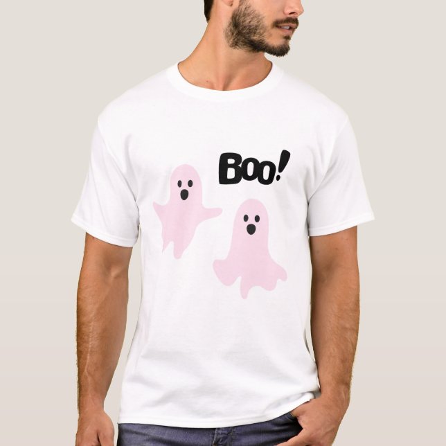 T-shirt Boo mou Halloween Fantômes roses Éffrayant (Devant)