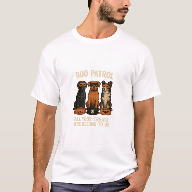 T-shirt Boo Patrol Halloween Dog Squad (Devant)
