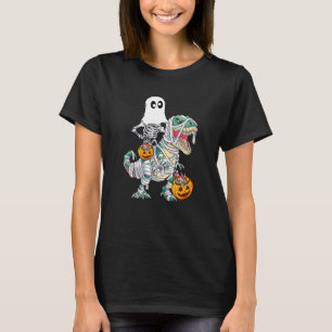 T-shirt Boo Skeleton équitation maman Dinosaur Halloween