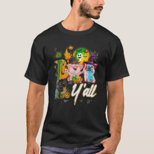 T-shirt Boo Y all mignonne Pig Witch Casquette Citrouille 