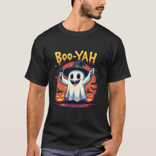 T-shirt Boo Yah Gamer Éffrayant Ghost avec contrôleur Hall