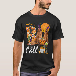 T-shirt Boo Y'all Trois chiens d'or retriever Halloween Co