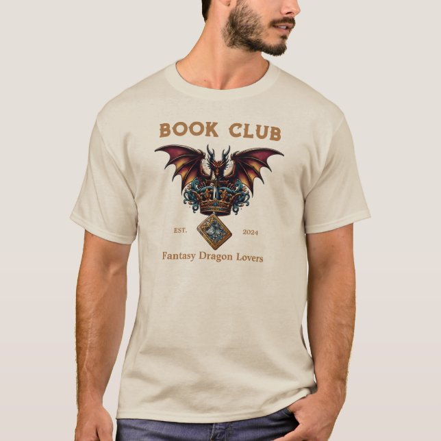 T-shirt Book Club Dragon for Imaginaire Lovers Texte perso (Devant)