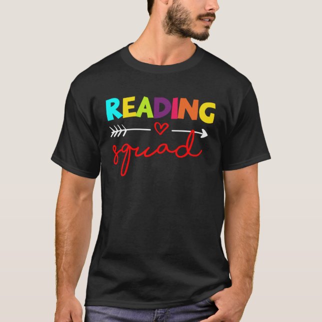 T-shirt Book Club Tees Bookworm School Library  Reading Sq (Devant)