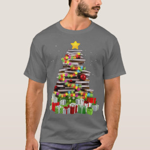 T-shirt Book Lover Christmas Tree Librarian Chris