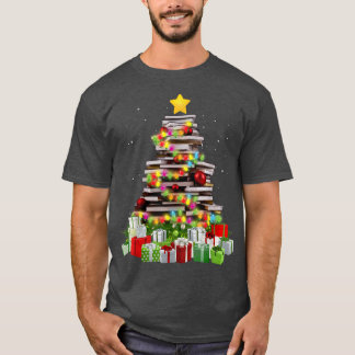 T-shirt Book Lover Christmas Tree Librarian Chris
