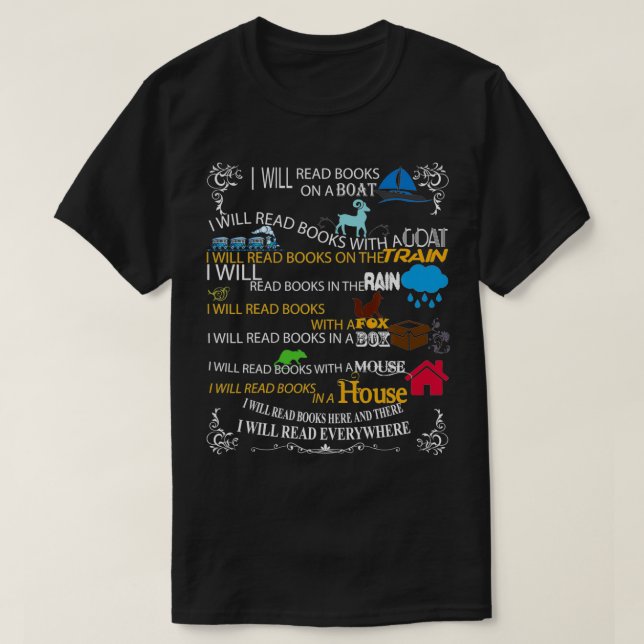 T-shirt Book Lover I Will Read Books Lecture (Design devant)