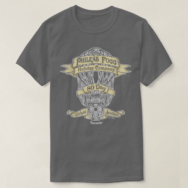 T-shirt Book Lover Phileas Fogg Holiday Company (Design devant)