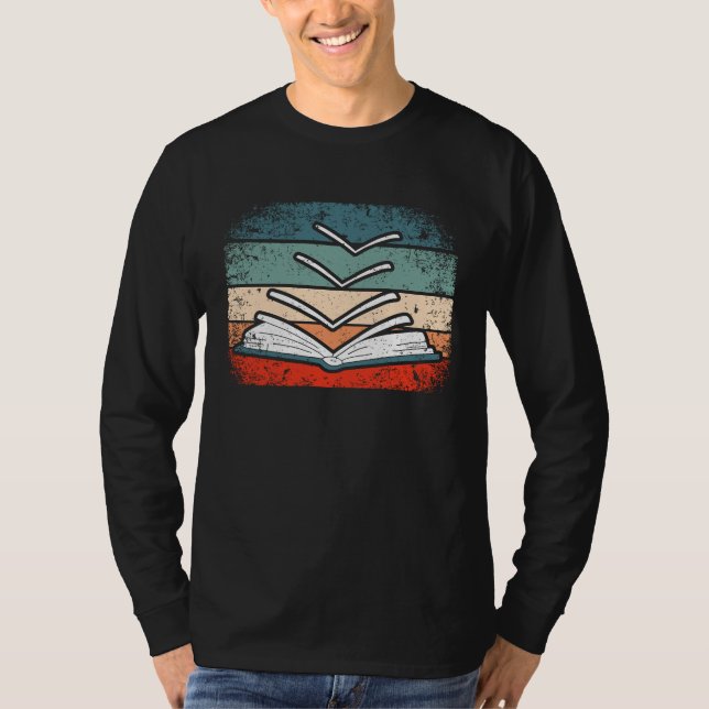 T-shirt book reading bookworm library books librarian (Devant)