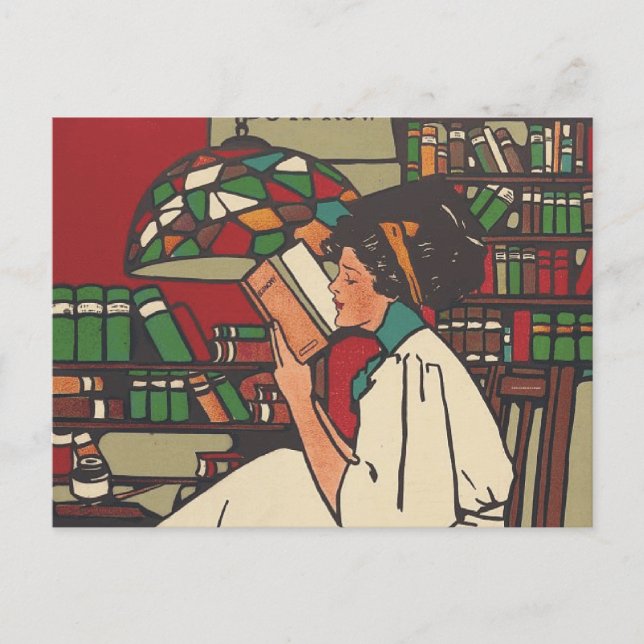 T-SHIRT Book Worm Postkarte (Vorderseite)