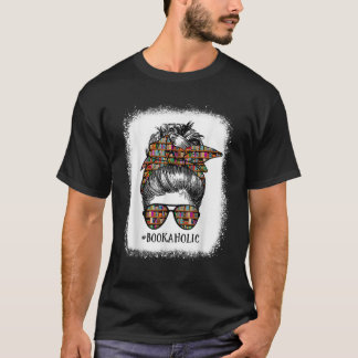 T-shirt Bookaholic Messy Bun Girl Reading Love Book Read