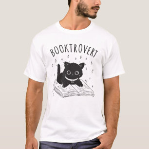 T-shirt Booktrovert chat avec livre et étoiles