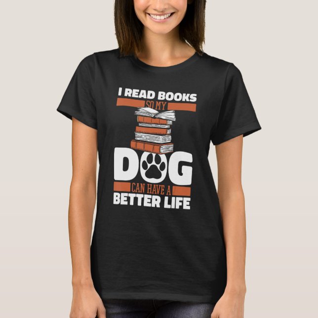 T-shirt Bookworm Dog Librarian Novel Writer Library  Books (Devant)
