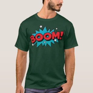 T-shirt BOOM Comédie Caricature Drôle Pop Art Design Vin
