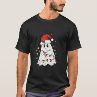 T-shirt Boom Ghost Père Noël Noël Light Halloween Hommes d