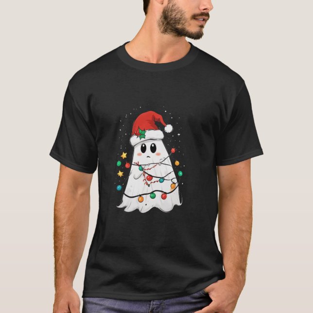 T-shirt Boom Ghost Père Noël Noël Light Halloween Hommes d (Devant)