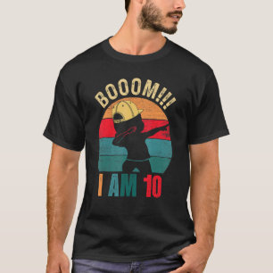T-shirt Boom I Am 10 Years Dabbing Boys Kids 10th Birt