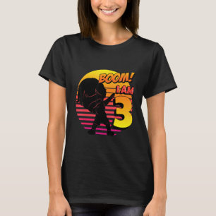 T-shirt Boom j'ai 3 ans garçon d'anniversaire Fête de 3 an