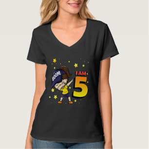 T-shirt Boom j'ai 5 ans Fille Anniversaire 5ème Anniversai