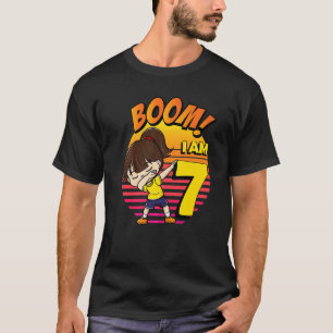 T-shirt Boom j'ai 7 ans Fille Anniversaire 7e Anniversaire