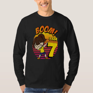 T-shirt Boom j'ai 7 ans Fille Anniversaire 7e Anniversaire