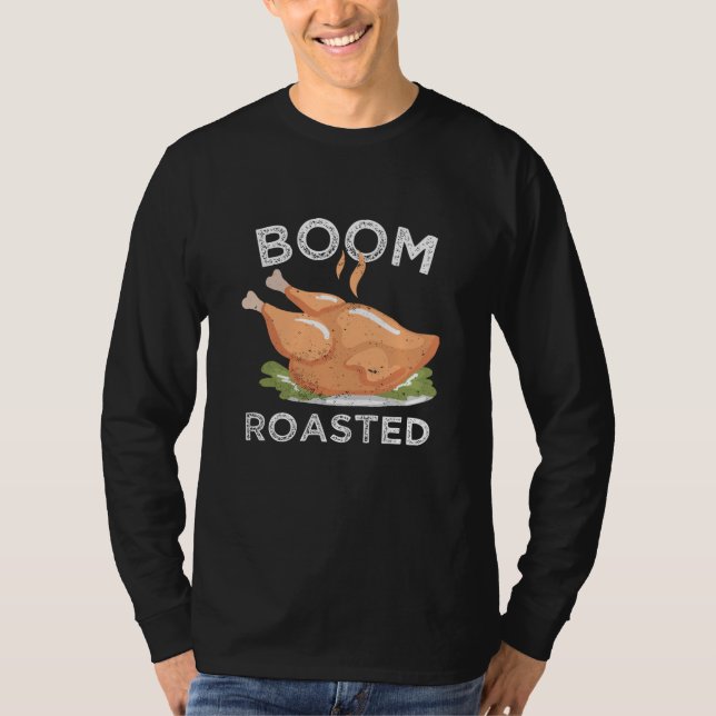 T-shirt Boom. Rôti. Drôle de Thanksgiving en Turquie (Devant)