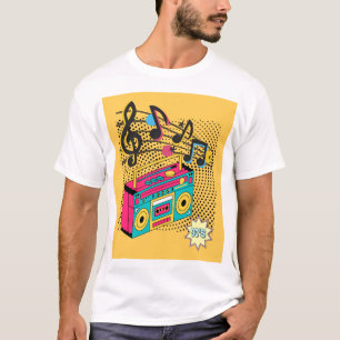 T-shirt Boombox audio rétro.